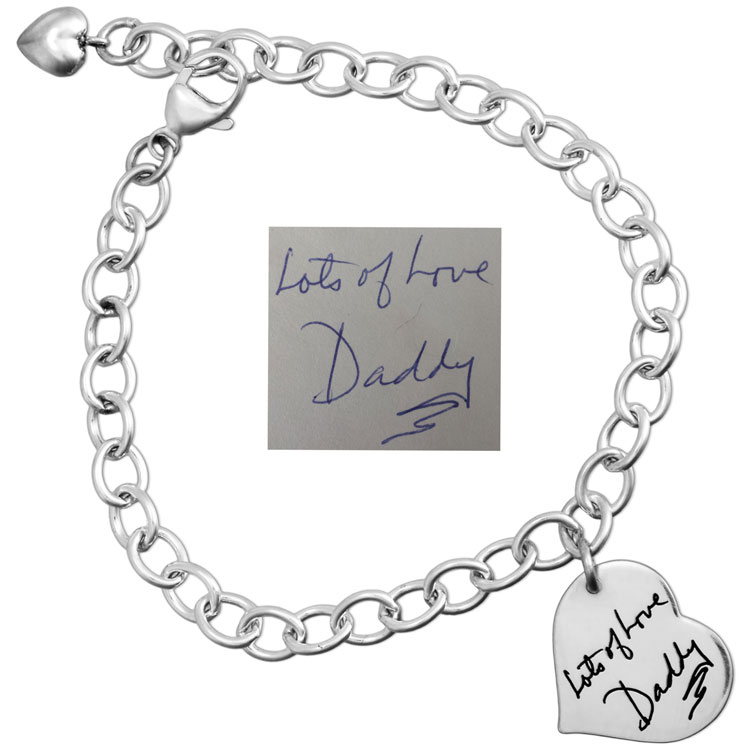 Personalised Silver Love Hearts Bracelet