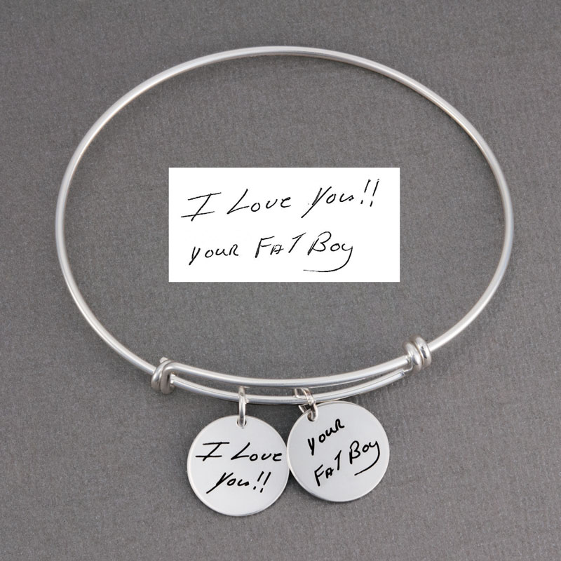 Round Handwriting Charms Necklace