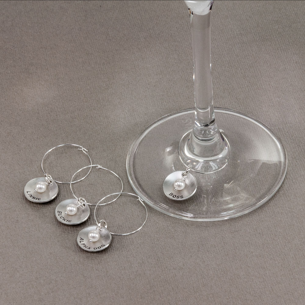 Wine Glass Charms with Medals