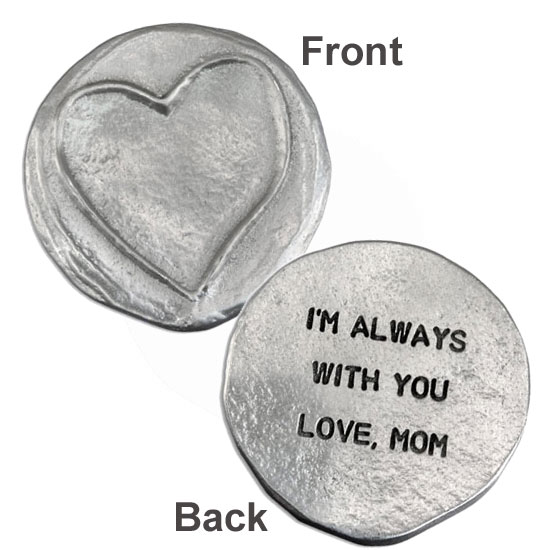 Pocket Hug Gift personalized pocket hug hand stamped with love pewter  pocket token of love
