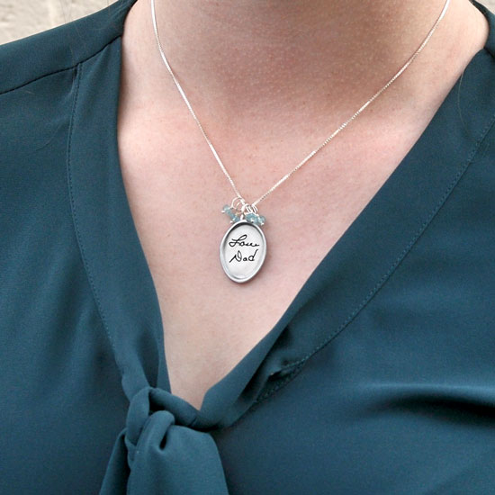 Sterling Silver Handwriting Circle Urn Necklace - The Perfect Keepsake Gift