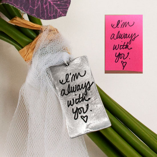 Custom Handwriting Wedding Bouquet Charm