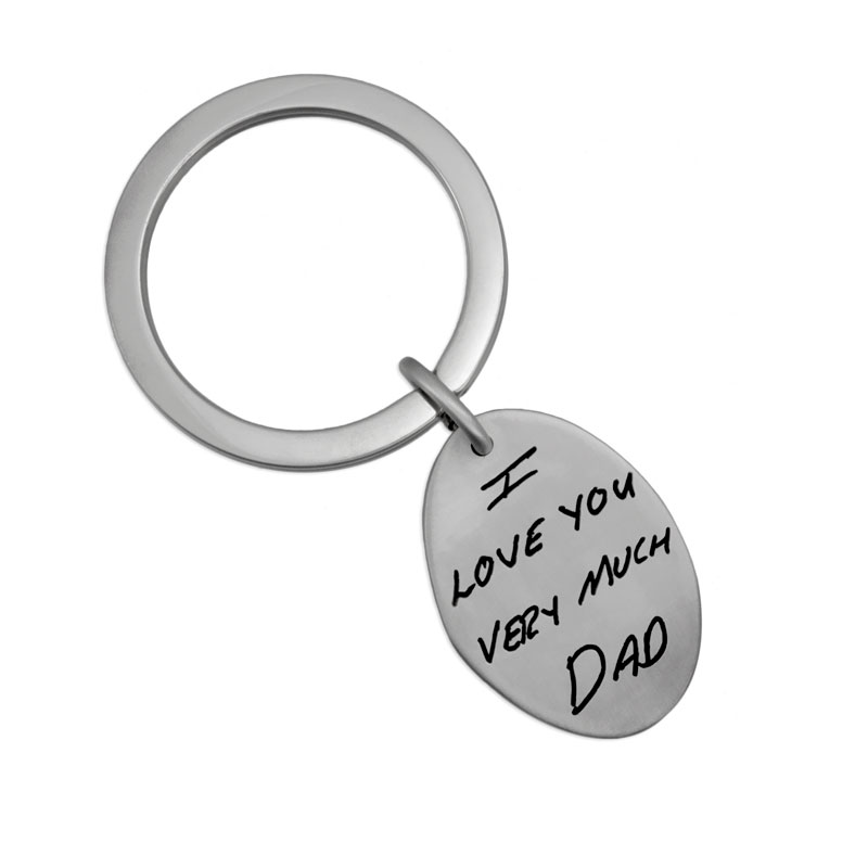 Custom Sterling Silver Dad Key Ring
