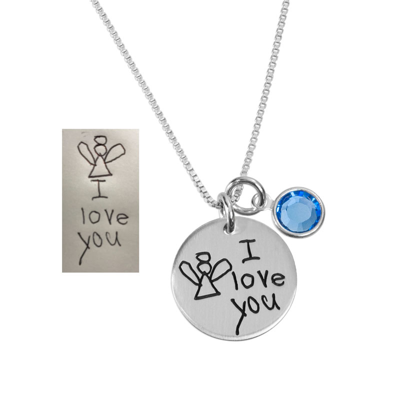 Bouquet Charm Handwriting Love You Round