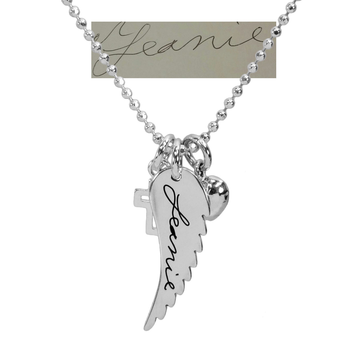 Personalized Girl's Angel Wing Necklace With Heart & Initial Charm Gif –  Belbren