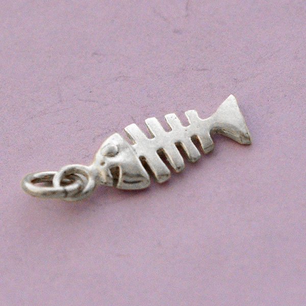 Gone Fishing Sterling Silver Charm Bracelet Cat Charms 61/2 inch