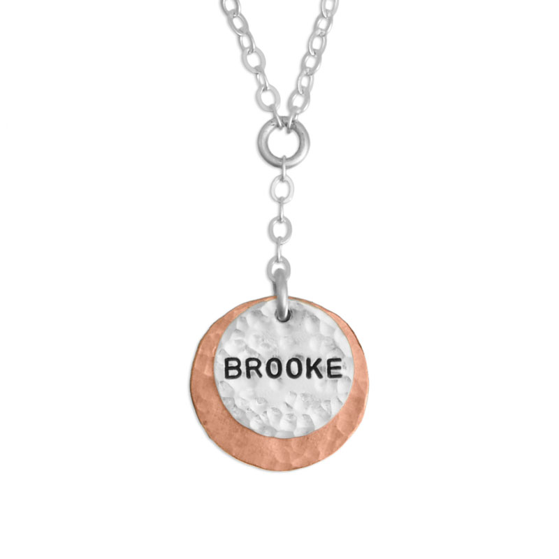 Sterling Silver Classico Long Hammered Bastille Necklace - 001-431-00296