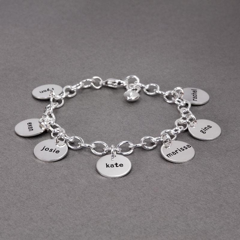 Personalized 2 to 8 Kids Name Dad Bracelet Heart Engraved 