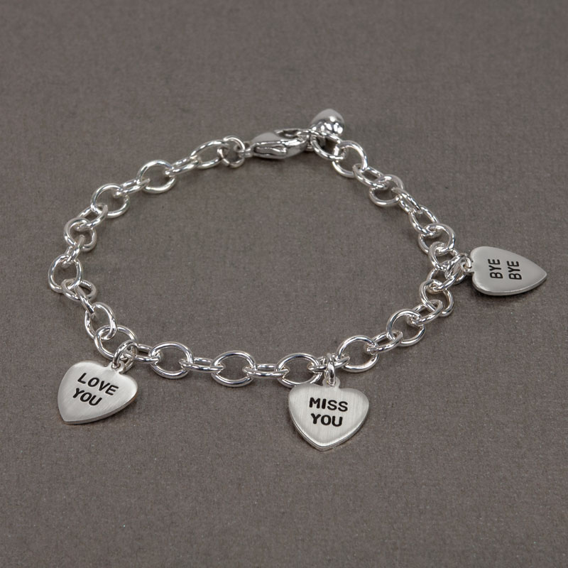 Personalized 2 to 8 Kids Name Dad Bracelet Heart Engraved 