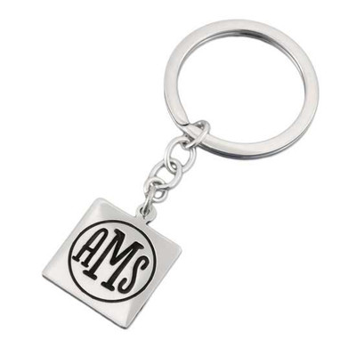 Squread Key Rings Design Square Monogram Key Ring Personalized Jewelry