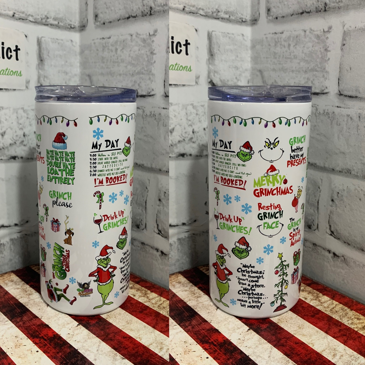 Grinch Glitter Tumbler Maybe Christmas He Thought Doesn't Come