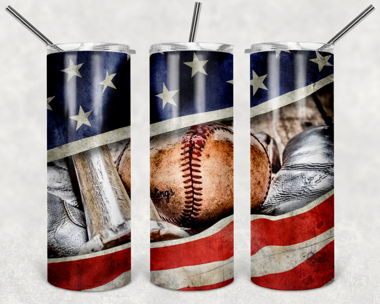 Baseball + American Flag Vintage