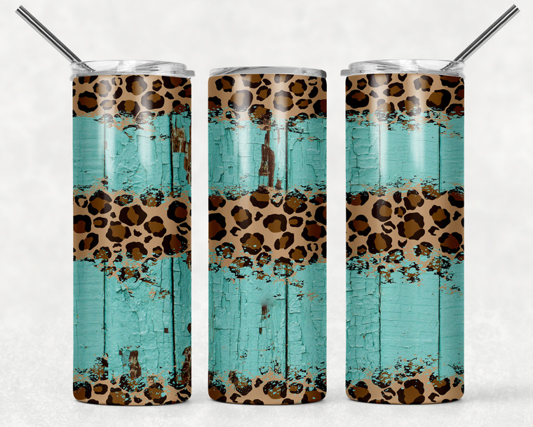 Rustic Teal Wood + Cheetah