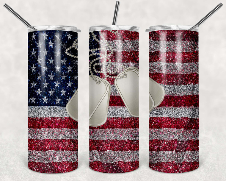 American Flag Dog Tags