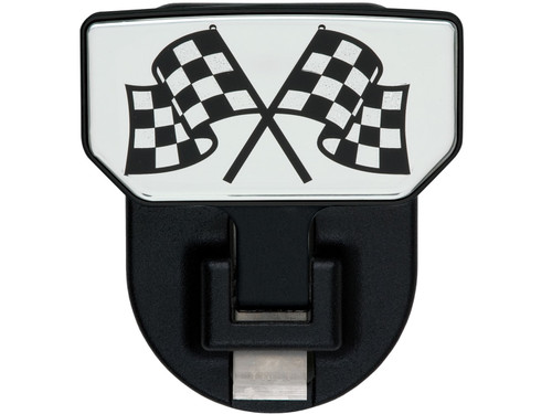 CARR  - 183082 - HD Universal Hitch Step; Fits 2 in. Receiver; Black; Checkered Flag; Single - 183082