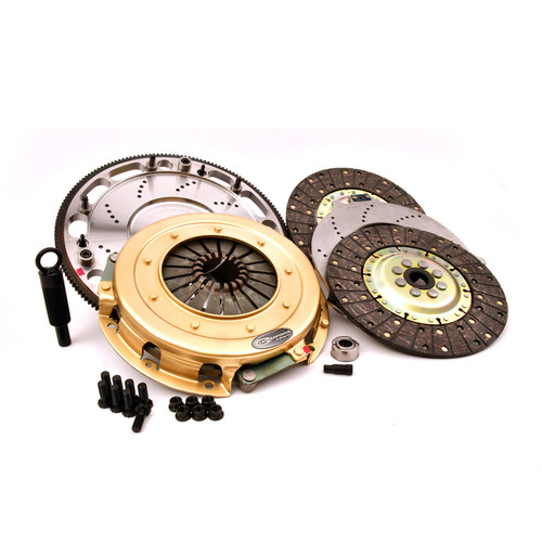 Centerforce SST 10.4 Multi=Disc Clutch and Flywheel Kit 44.15 lbs 164 Tooth Gear 0 in/oz Externally Balanced 8 Bolt Crank 925 ft/lbs Capacity 10.4in Dia. 23M-Spline Fits Ford Mustang Boss 302 5.0L - 412234805