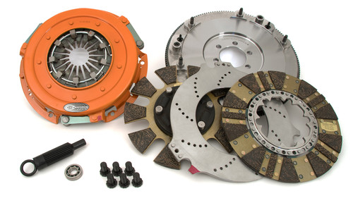 Centerforce DYAD ? DS 10.4 Multi-Disc Clutch and Flywheel Kit 51.75 lbs 166 Tooth Gear 0 in/oz Externally Balanced 6 Bolt Crank 1300 ft/lbs Capacity 10.4in Dia. 26-Spline Fits Pontiac Cars 8 Cyl - 413614860