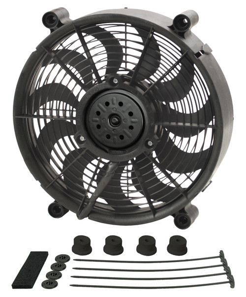 12" High Output Single RAD Pusher/Puller Fan with Standard Mount Kit - 18212