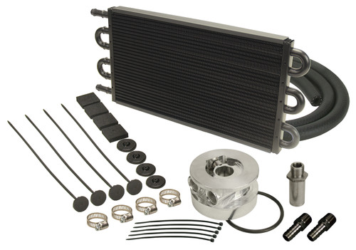 6 Pass Series 7000 Aluminum/Copper GM V8 Engine Oil Cooler Kit Sandwich Adapter - 15503