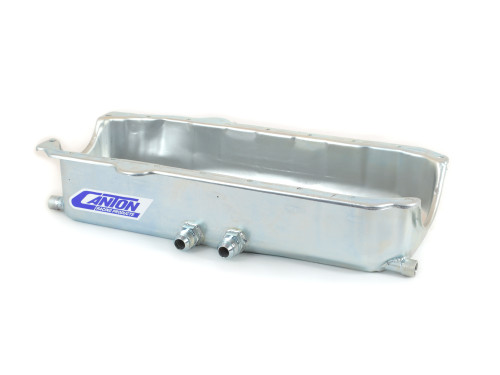 Canton 12-101 Oil Pan Small Block Chevy Pre-85 Shallow Dry Sump Right Hand Exits - 12-101