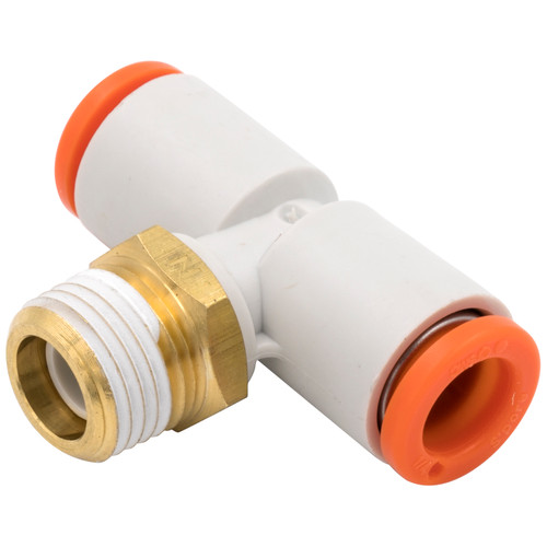 AIR LINE TEE 1/4in OD QUICK DISCONNECT TO 1/8in NPT - ALMT