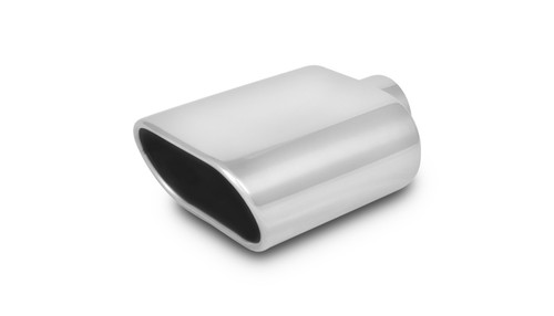5.5" x 3" Oval Stainless Steel Tip (Single Wall, Angle Cut) - 1405