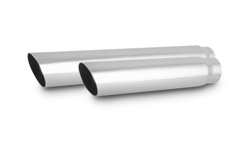 3.5" Round Stainless Steel Tip (Single Wall, Angle Cut) - 3" inlet, 11" long - 1561