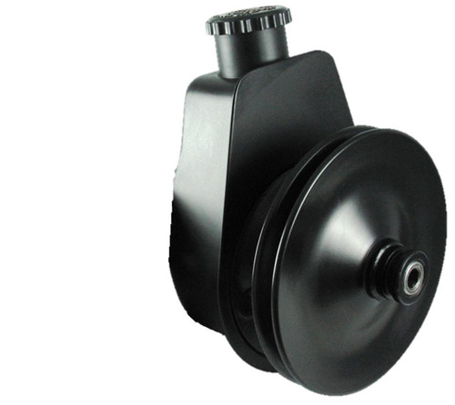Borgeson - Power Steering Pump - P/N: 800329 - P/S Pump Saginaw self contained black powder coated reservoir with straight return tube. Includes single row v-belt pulley. - 800329