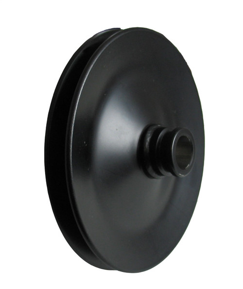 Borgeson - Power Steering Pulley - P/N: 801105 - Black steel power steering pump pulley. 5-1/2 in. Diameter 1-Row V-Belt press-on style. - 801105