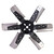 15" Heavy Duty Stainless Steel Standard Rotation Flex Fan Black Hub - 17015