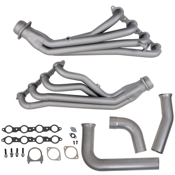 BBK 1999-2002 GM FULL SIZE TRUCK LONG TUBE EXHAUST HEADERS & Y PIPE (CHROME) - 1614
