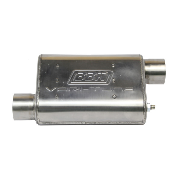 BBK UNIVERSAL 2-3/4 VARITUNE ADJUSTABLE MUFFLER DOUBLE OFFSET (STAINLESS) - 31025
