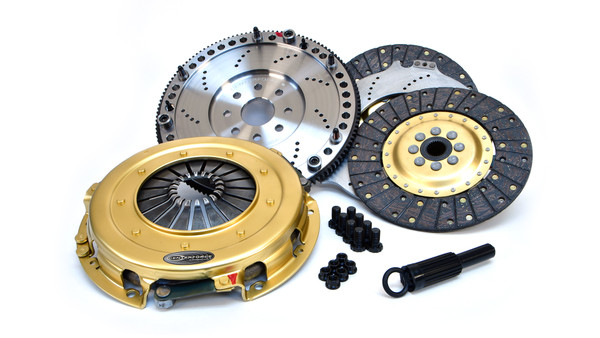 Centerforce SST 10.4 Multi=Disc Clutch and Flywheel Kit 46.10 lbs 130 Tooth Gear 8 Bolt Crank 925 ft/lbs Capacity 10.4in Dia. 18-Spline Fits Dodge/Plymouth Cars 7.0L/7.2L - 412753018
