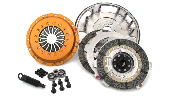 Centerforce TRIAD ? DS Extreme Multi-Disc Clutch and Flywheel Kit 32.90 lbs 168 Tooth Gear 6 Bolt Crank 900 ft/lbs Capacity 8.750in Dia. 26-Spline Fits Chevrolet/Pontiac Cars 8 Cyl - 836264042