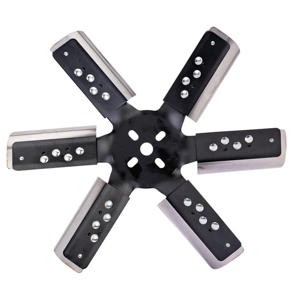 15" Heavy Duty Stainless Steel Reverse Rotation Flex Fan Black Hub - 17615