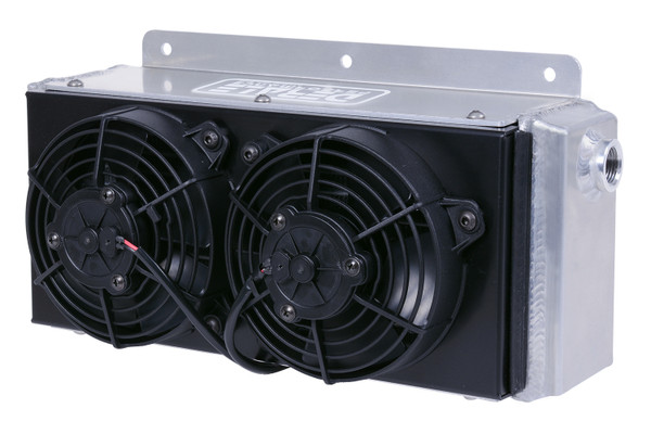 11 Row Hi-Flow Racing Remote Fluid Cooler with Dual Fans 7/8-14 UNF O-ring - 65840