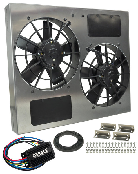 Powerpack - High Output Dual 11" RAD Fan/Alum Shroud Kit w/ PWM Controller - 66835