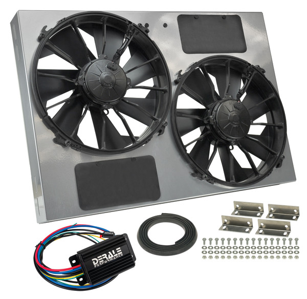 Powerpack - High Output Dual 12" RAD Fan/Powdercoated Steel Shroud w/ PWM Contro - 66927