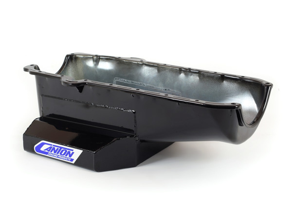 Canton 15-240MBLK Oil Pan Small Block Chevy Corvette Road Race Pan RH Dipstick - 15-240MBLK