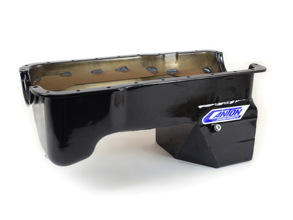 Canton 16-670 Oil Pan 351W Ford 66-77 Bronco Rear Sump Oil Pan Black Powder Coat - 16-670