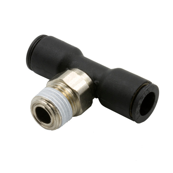AIR LINE TEE 1/4in OD QUICK DISCONNECT TO 1/8in NPT NICKEL PLATED BRASS - AALMT