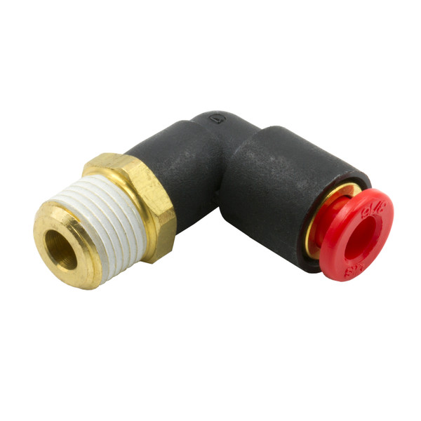 3/16in OD QUICK DISCONNECT TO 1/8in NPT THREAD RIGHT ANGLE - ALMRA-3/16