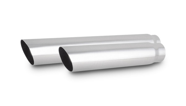 3" Round Stainless Steel Tip (Single Wall, Angle Cut) - 2.5" inlet, 11" long - 1559