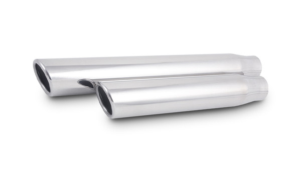 3.5" Round Stainless Steel Tip (Single Wall, Angle Cut) - 3" inlet, 11" long - 1578