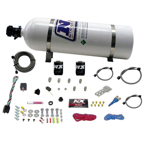 Nitrous Express GM EFI RACE (100-150-200-250HP) SINGLE NOZZLE WITH 15LB BOTTLE - 20118-15