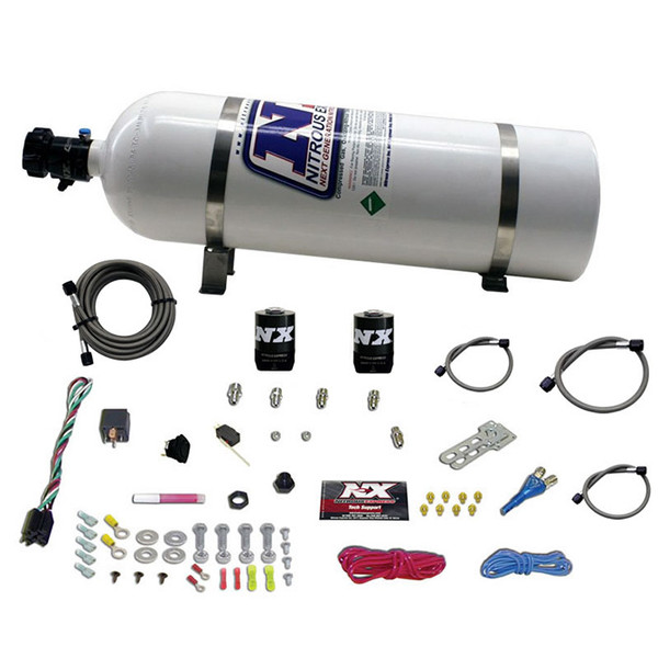Nitrous Express ALL FORD EFI SINGLE NOZZLE SYSTEM (35-50-75-100-150 HP) WITH 15LB BOTTLE - 20922-15