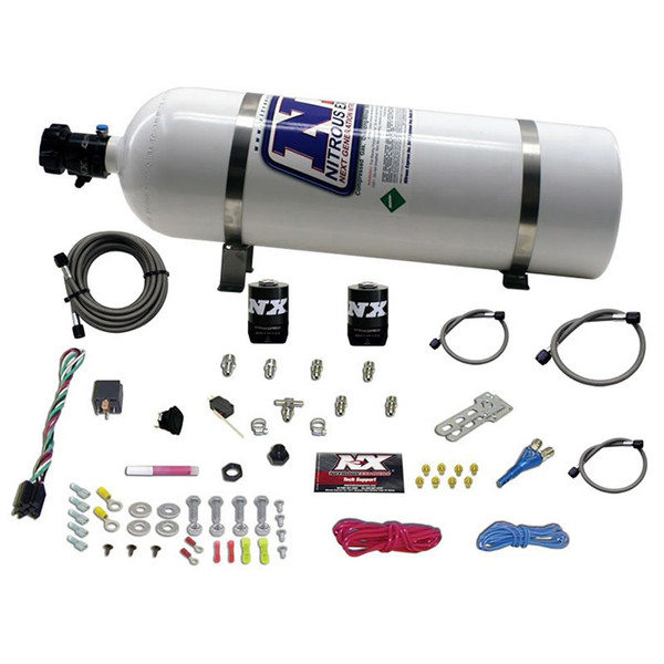 Nitrous Express ALL SPORT COMPACT EFI SINGLE NOZZLE SYSTEM (35-50-75 HP) WITH 15LB BOTTLE - 20923-15