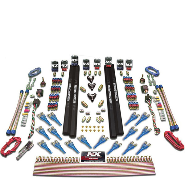 Nitrous Express SHARK DUAL STG /GAS 16 NZLS (200-1200HP) 8 SOLENOIDS LESS BOTTLE - 90008-00
