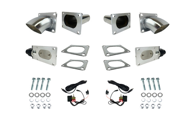 Granatelli 3.0 in. (76 mm) Oval Electronic Exhaust Cutout System - Stainless Steel - Set of 2 - 313530D
