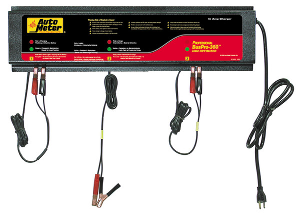 BUSPRO-361; AGM Optimized Smart Battery Charger - 3 Channel 120v 10 amp - BUSPRO-361